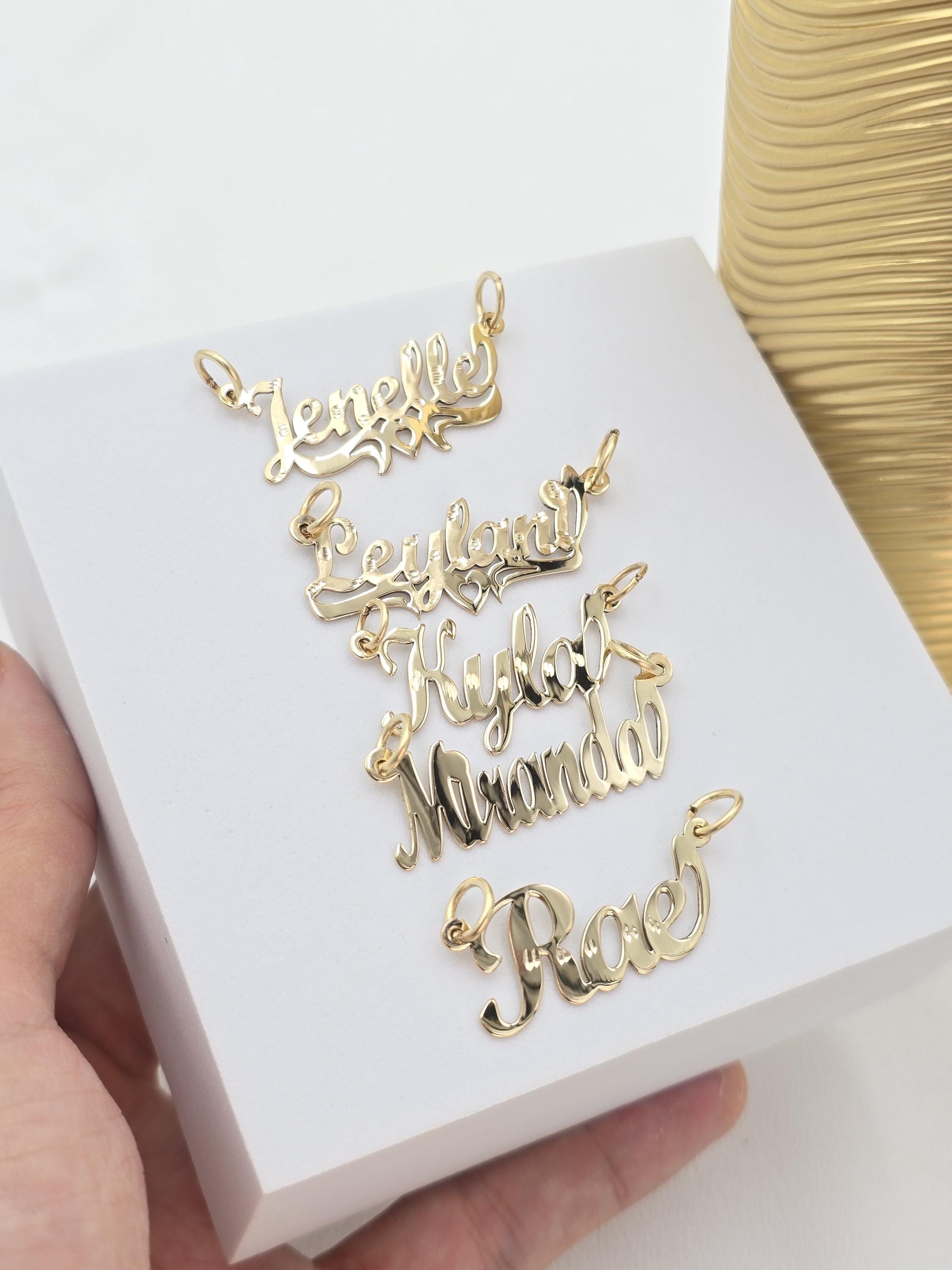 Handmade Solid 14k Gold Name Plates Pendants - Big plates - Solid 14k - 2 grams