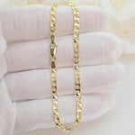 Fully Solid 14k Gold Square Curb Bracelet - 3.2mm - Unisex - Elegant & Timeless