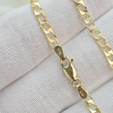 Fully Solid 14k Gold Square Curb Bracelet - 3.2mm - Unisex - Elegant & Timeless