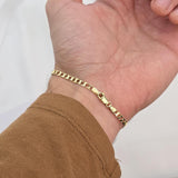 Fully Solid 14k Gold Square Curb Bracelet - 3.2mm - Unisex - Elegant & Timeless