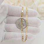 Fully Solid 14k Gold Square Curb Bracelet - 3.2mm - Unisex - Elegant & Timeless
