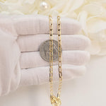 Solid 14k Gold Oval Link Necklace Chain - 3MM - 16", 18", 20", 22", 24" - Unisex
