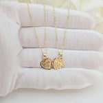 Solid 14k Gold Mom & Daughter Breakable Heart Pendant - 2 for 1 - Perfect Gift - Meaningful Fine Jewelry