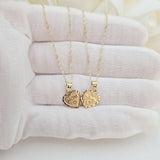 Solid 14k Gold Mom & Daughter Breakable Heart Pendant - 2 for 1 - Perfect Gift - Meaningful Fine Jewelry