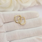 Fancy Pave 14k Gold CZ Huggie Earrings - Shiny & Comfortable - Perfect Gift For Her - Fine Jewelry