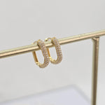 Fancy Pave 14k Gold CZ Huggie Earrings - Shiny & Comfortable - Perfect Gift For Her - Fine Jewelry