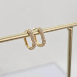 Fancy Pave 14k Gold CZ Huggie Earrings - Shiny & Comfortable - Perfect Gift For Her - Fine Jewelry