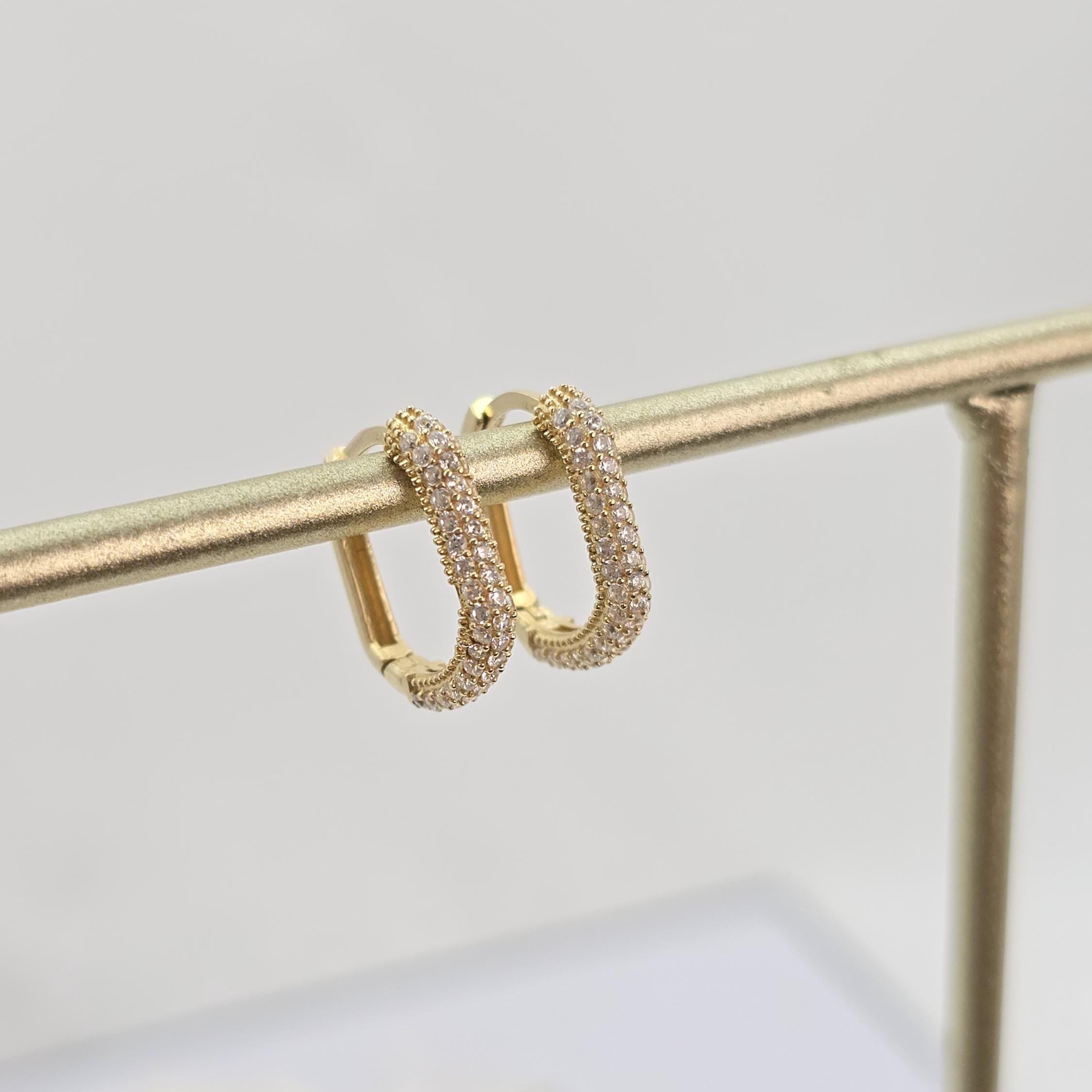 Fancy Pave 14k Gold CZ Huggie Earrings - Shiny & Comfortable - Perfect Gift For Her - Fine Jewelry