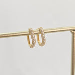 Fancy Pave 14k Gold CZ Huggie Earrings - Shiny & Comfortable - Perfect Gift For Her - Fine Jewelry