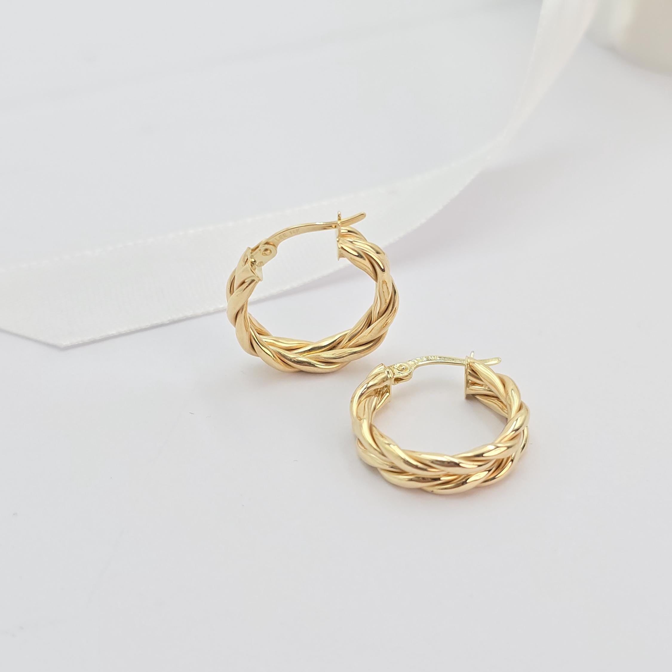 Thick 14k Gold Double Twisted Hoop Earrings - 5mm Thick - Stunning look - Unique Piece - Gift For Her
