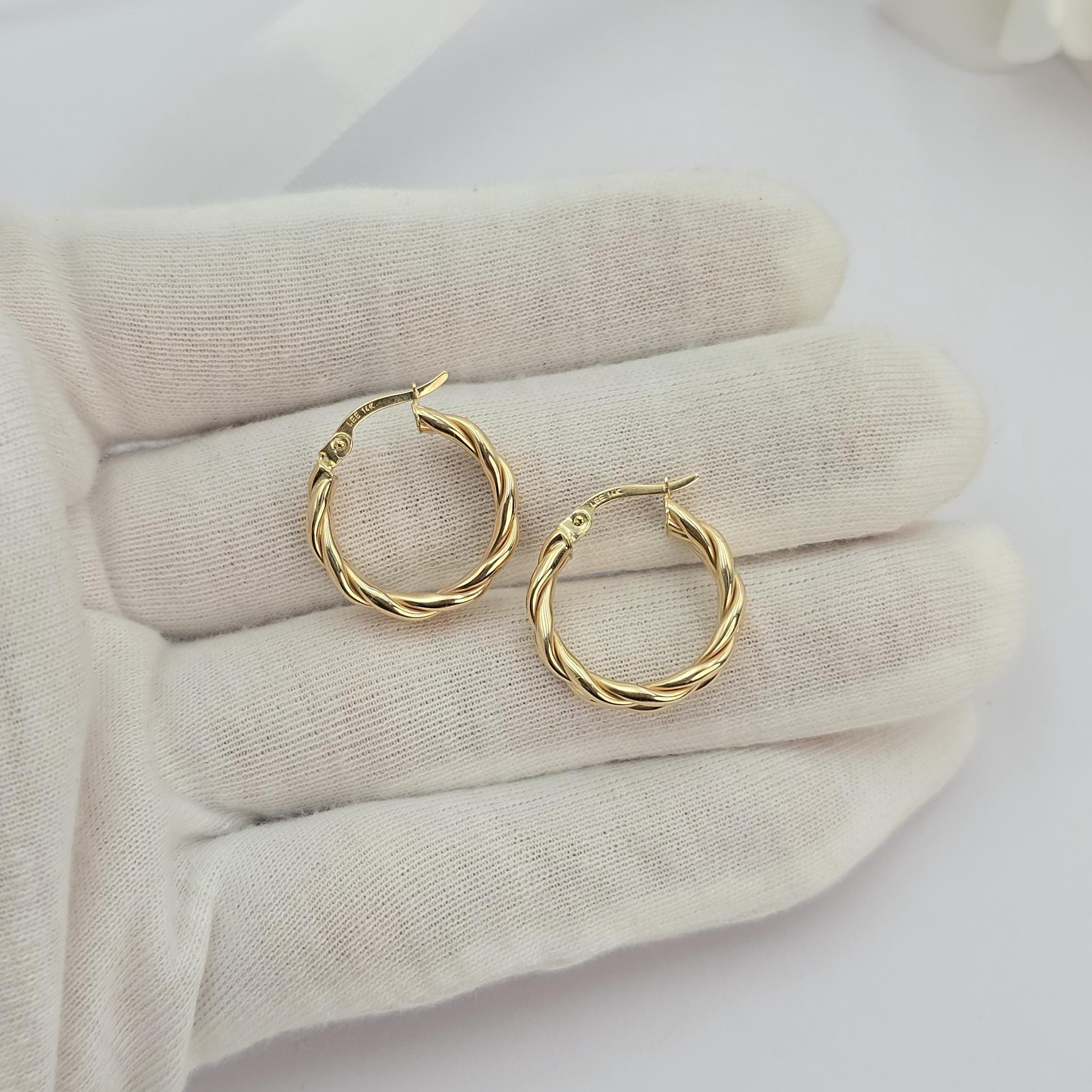 Thick 14k Gold Double Twisted Hoop Earrings - 5mm Thick - Stunning look - Unique Piece - Gift For Her