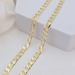 Fully Solid 14k Gold Square Curb Bracelet - 3.2mm - Unisex - Elegant & Timeless