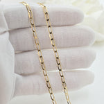 Solid 14k Gold Oval Link Necklace Chain - 3MM - 16", 18", 20", 22", 24" - Unisex