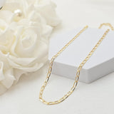 Solid 14k Gold Oval Link Necklace Chain - 3MM - 16", 18", 20", 22", 24" - Unisex