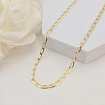 Solid 14k Gold Oval Link Necklace Chain - 3MM - 16", 18", 20", 22", 24" - Unisex
