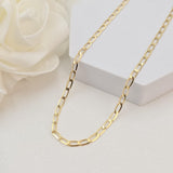 Solid 14k Gold Oval Link Necklace Chain - 3MM - 16", 18", 20", 22", 24" - Unisex