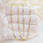 Solid 14k Gold Oval Link Necklace Chain - 3MM - 16", 18", 20", 22", 24" - Unisex