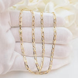 Solid 14k Gold Oval Link Necklace Chain - 3MM - 16", 18", 20", 22", 24" - Unisex