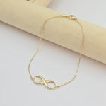 Dainty 14k Gold Infinity Adjustable Bracelet - 7" - Minimalist & Classic - Perfect Gift For Her - Birthday, Mother's day, Christmas Gift