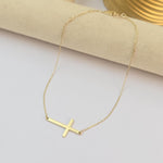 Dainty 14k Gold Adjustable Cross Bracelet - Minimalist piece for her - Fine Jewelry - Gift For Her