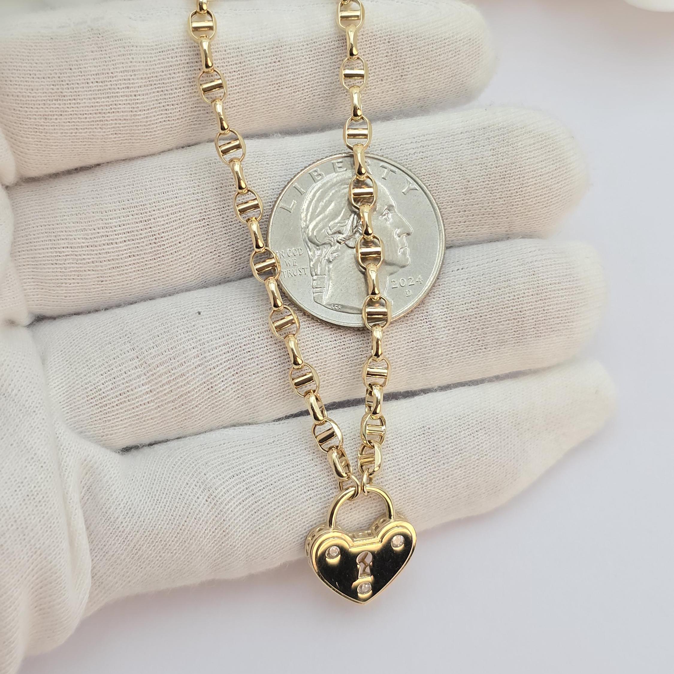 Unique 14k gold Heart Locket Bracelet - Unique & Elegant Piece - 7+1 inches - Perfect Gift For Her