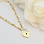 Unique 14k gold Heart Locket Bracelet - Unique & Elegant Piece - 7+1 inches - Perfect Gift For Her