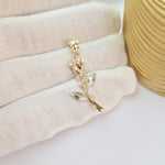 Solid 14k Tricolor Gold Rose Pendant - Meaningful Gift For Her - Mother's day, Christmas, Birthday Gift