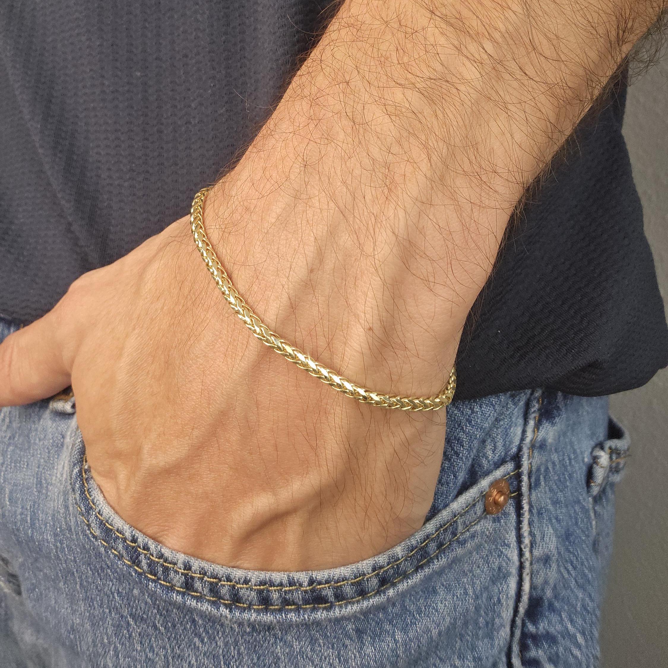 Classy 14k Gold Braided Bracelet - Unisex - 3.4mm & 4.3mm - Perfect Birthday, christmas, mother's, Father's day gift