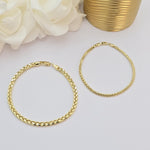 Classy 14k Gold Braided Bracelet - Unisex - 3.4mm & 4.3mm - Perfect Birthday, christmas, mother's, Father's day gift
