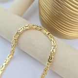 Elegant 14k Gold Byzantine Bracelet - 3.5mm Thick - Classy & Versatile - Perfect Gift