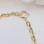 Adorable 14k Gold Rolo Charm Bracelet - Key & Lock - Fine Jewelry For Her - 7 1/2"