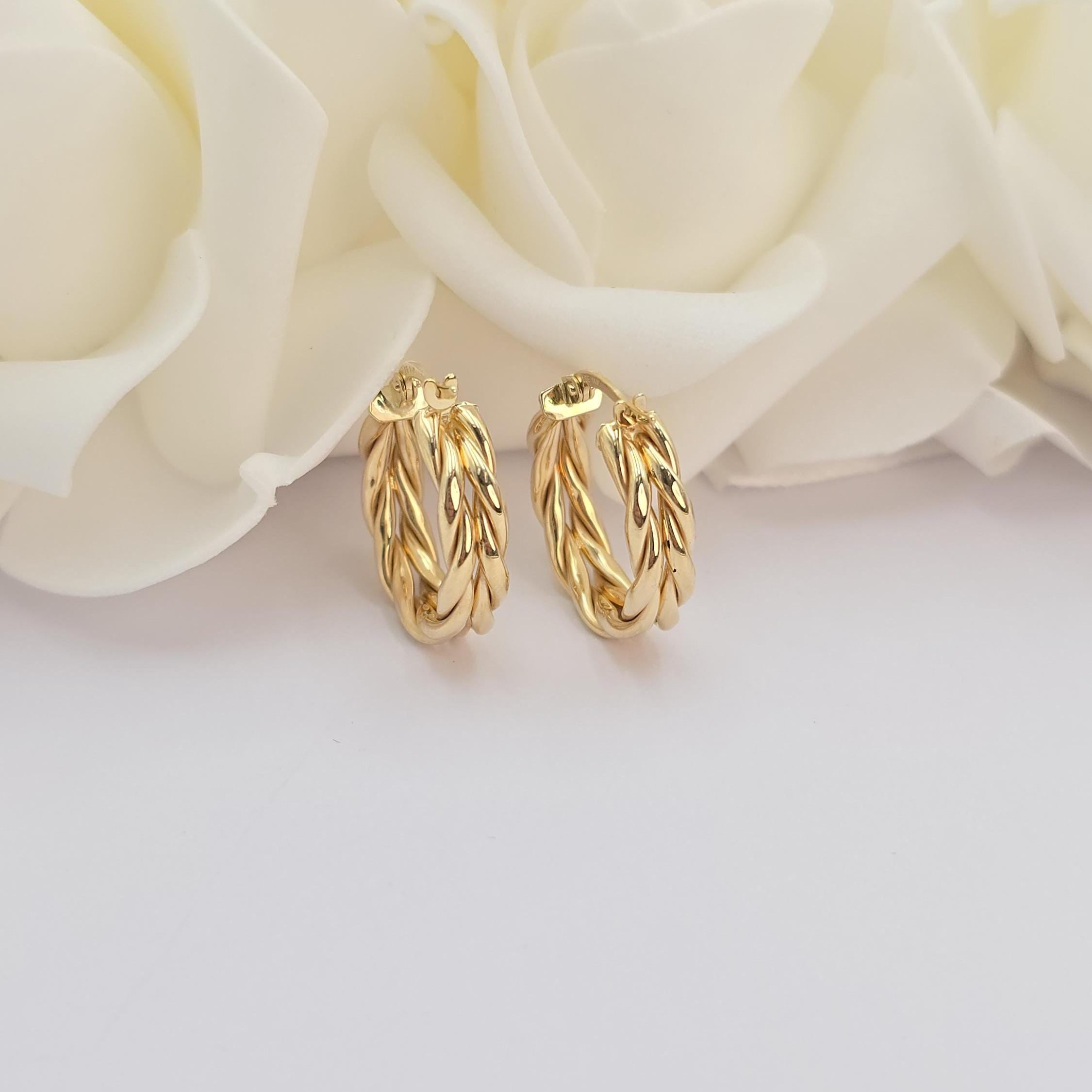 Thick 14k Gold Double Twisted Hoop Earrings - 5mm Thick - Stunning look - Unique Piece - Gift For Her