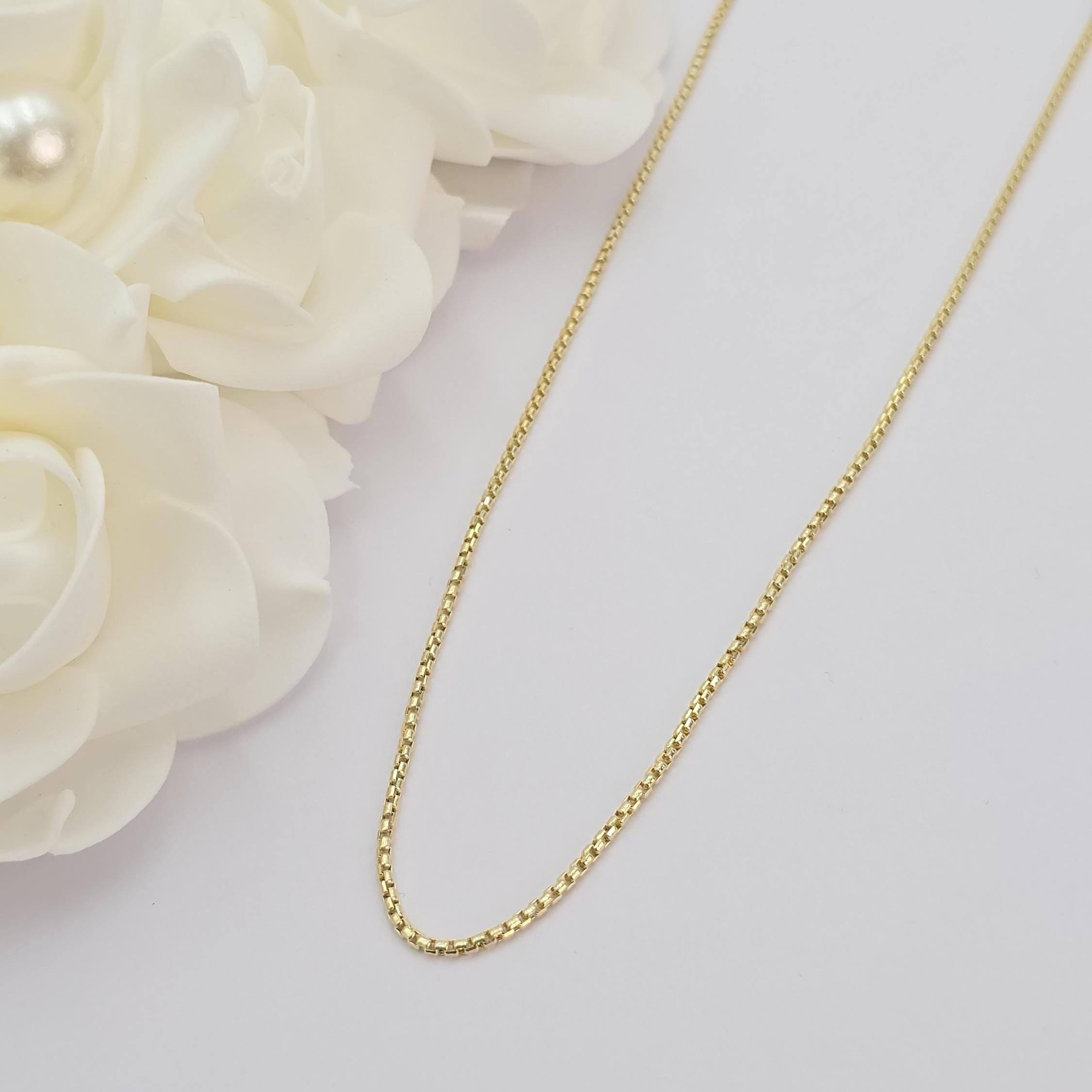 Solid 14k Gold Round Box Chain - 1.8MM & 2.8MM - Solid Link - Fine and Elegant - Unisex