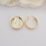 Chunky 8MM Thick 14k Gold Diamond Cut Hoop Earrings - Bold & Elegant - Perfect For Her - Anniversay, birthday, mother's day Gift