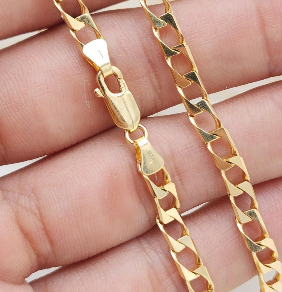 Solid 14k Gold Square Curb Chain - 20 Inches