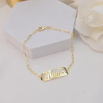 Solid 14k Gold "Mama" Paperclip Bracelet - Lovely Mother's Day Gift - Elegant & Meaningful