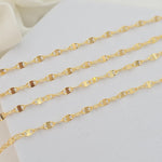 Solid 14k Gold Unique Mariner Mirror Necklace - 16", 18", 20", 22", 24" - 2.5MM - Shiny & Modern - Perfect Gift For Her
