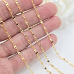 Solid 14k Gold Unique Mariner Mirror Necklace - 16", 18", 20", 22", 24" - 2.5MM - Shiny & Modern - Perfect Gift For Her