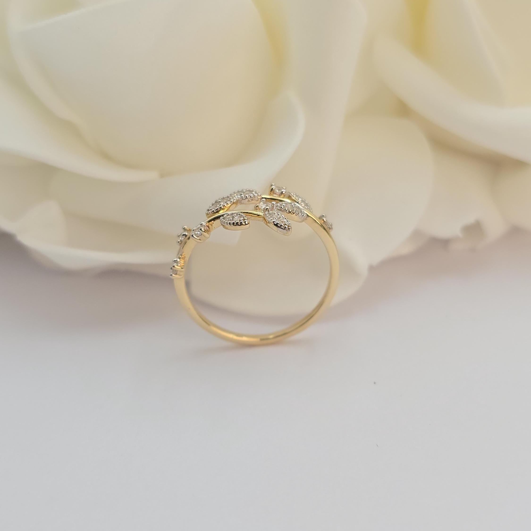 14k Gold Leaf Ring