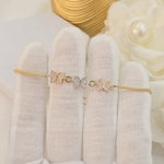 TRICOLOR 14K Solid Gold Butterfly Bracelet – Pavé Design - Shiny & Adorable - Modern Jewelry For Her