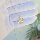 SOLID 14K Gold “Mamá” Heart Pendant Box Necklace - Shiny & Meaningful - Fine Gold Jewelry For Her