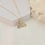 Unique 14K Solid Gold “Mom” Infinity Heart Pendant Necklace - Elegant & Original - Perfect Gift For Her - Everyday Necklace