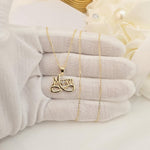 Unique 14K Solid Gold “Mom” Infinity Heart Pendant Necklace - Elegant & Original - Perfect Gift For Her - Everyday Necklace