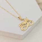 Unique 14K Solid Gold “Mom” Infinity Heart Pendant Necklace - Elegant & Original - Perfect Gift For Her - Everyday Necklace