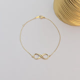 Dainty 14k Gold Infinity Adjustable Bracelet - 7" - Minimalist & Classic - Perfect Gift For Her - Birthday, Mother's day, Christmas Gift