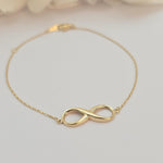 Dainty 14k Gold Infinity Adjustable Bracelet - 7" - Minimalist & Classic - Perfect Gift For Her - Birthday, Mother's day, Christmas Gift