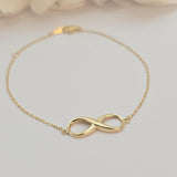 Dainty 14k Gold Infinity Adjustable Bracelet - 7" - Minimalist & Classic - Perfect Gift For Her - Birthday, Mother's day, Christmas Gift
