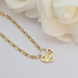 Unique 14k gold Heart Locket Bracelet - Unique & Elegant Piece - 7+1 inches - Perfect Gift For Her