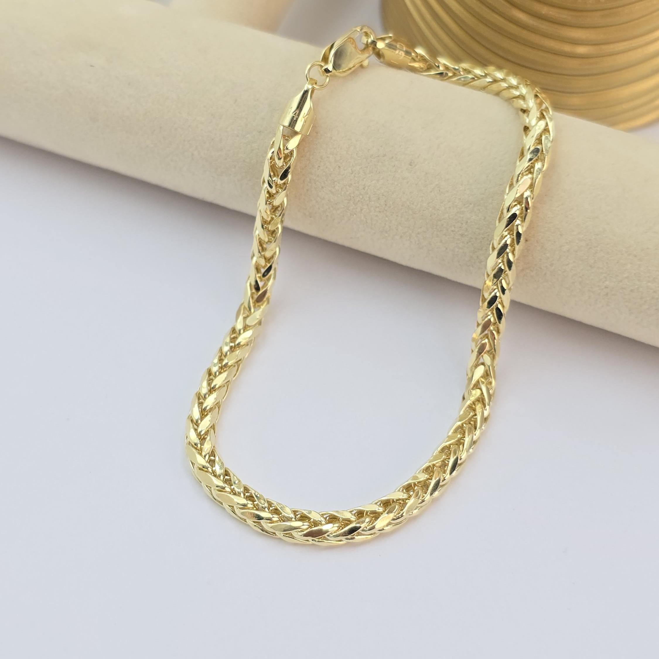 Classy 14k Gold Braided Bracelet - Unisex - 3.4mm & 4.3mm - Perfect Birthday, christmas, mother's, Father's day gift