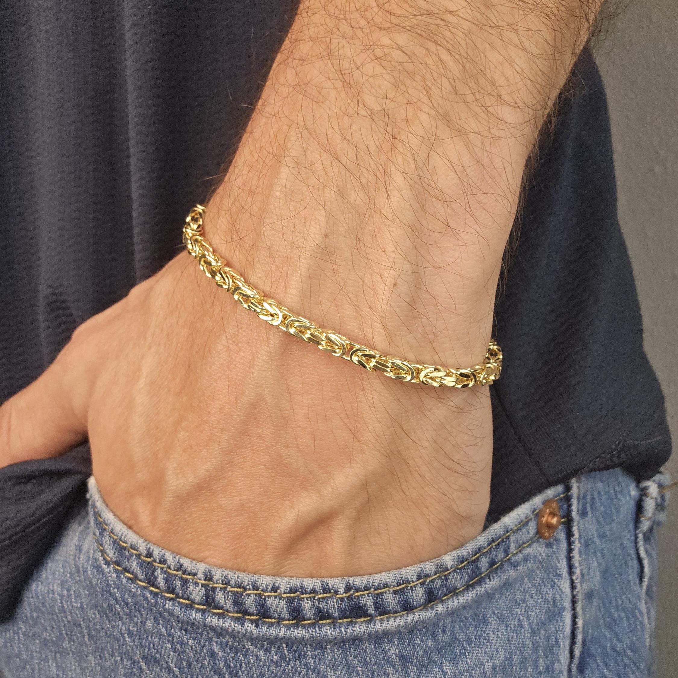 Elegant 14k Gold Byzantine Bracelet - 3.5mm Thick - Classy & Versatile - Perfect Gift
